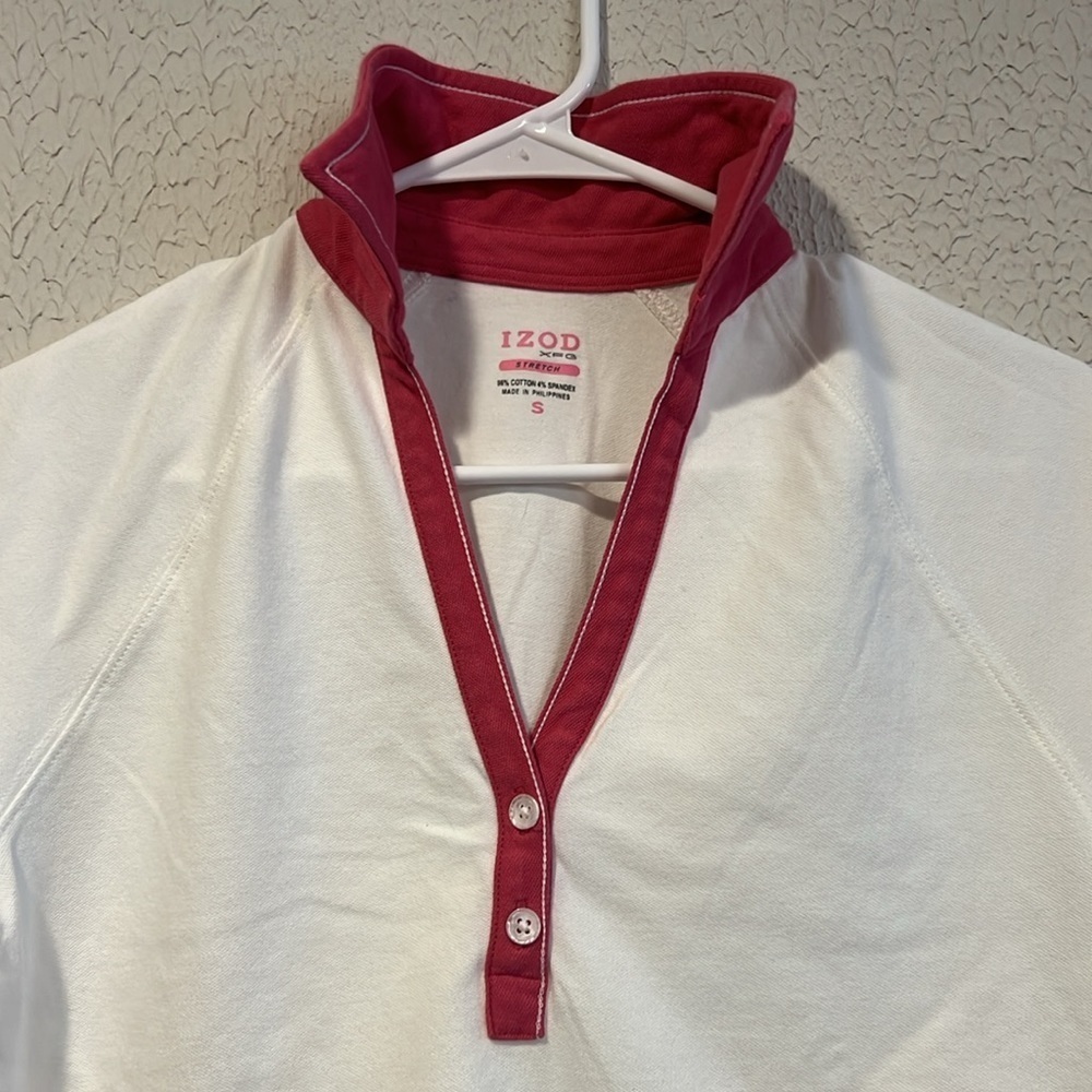 IZOD XFG White pink cotton Golf polo shirt size small - Picture 2 of 7